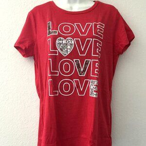 “LOVE” FLORAL T-SHIRT VALENTINE’S DAY LARGE